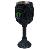 Black Dragon Eye Goblet – Gothic Chalice with Stainless Steel Interior